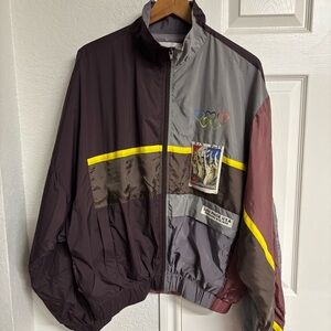 JNBY Colorblock Abstract Art Windbreaker Jacket Size XL